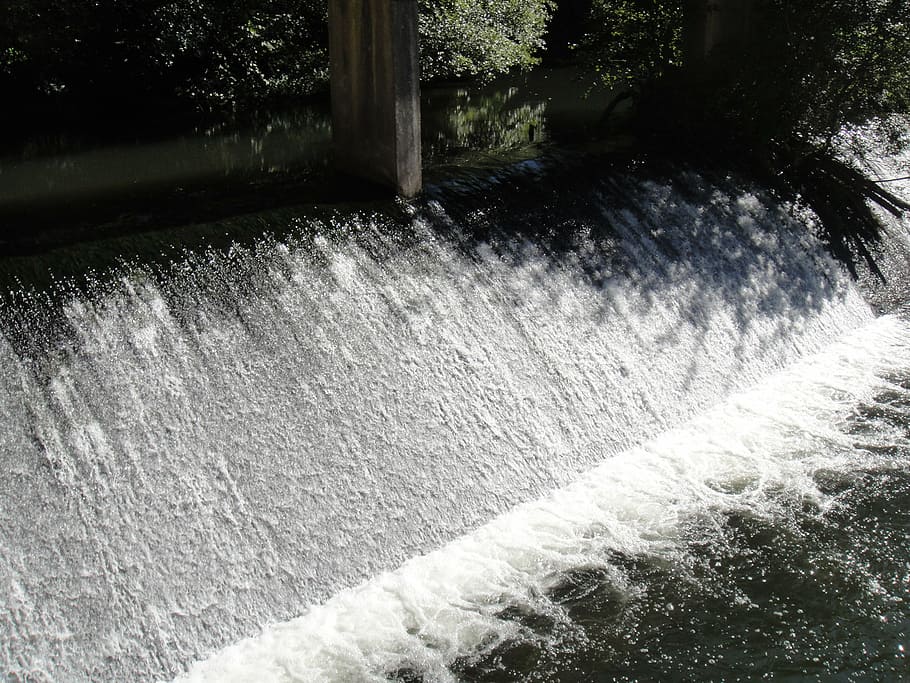 river, dam, waterfall, wet, nature, motion, flowing water, no people HD wallpaper
