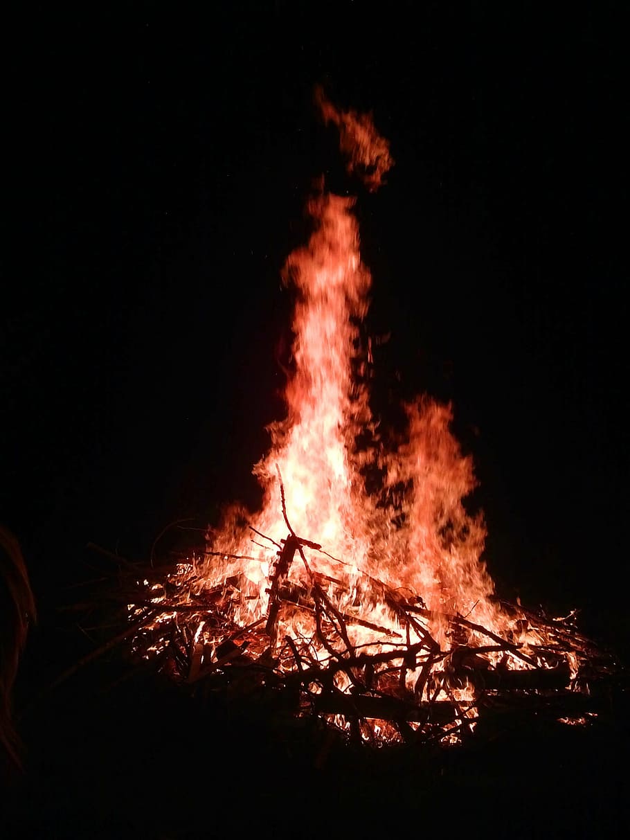 fire, campfire, night, bonfire, fireplace, burning, fire - natural phenomenon HD wallpaper