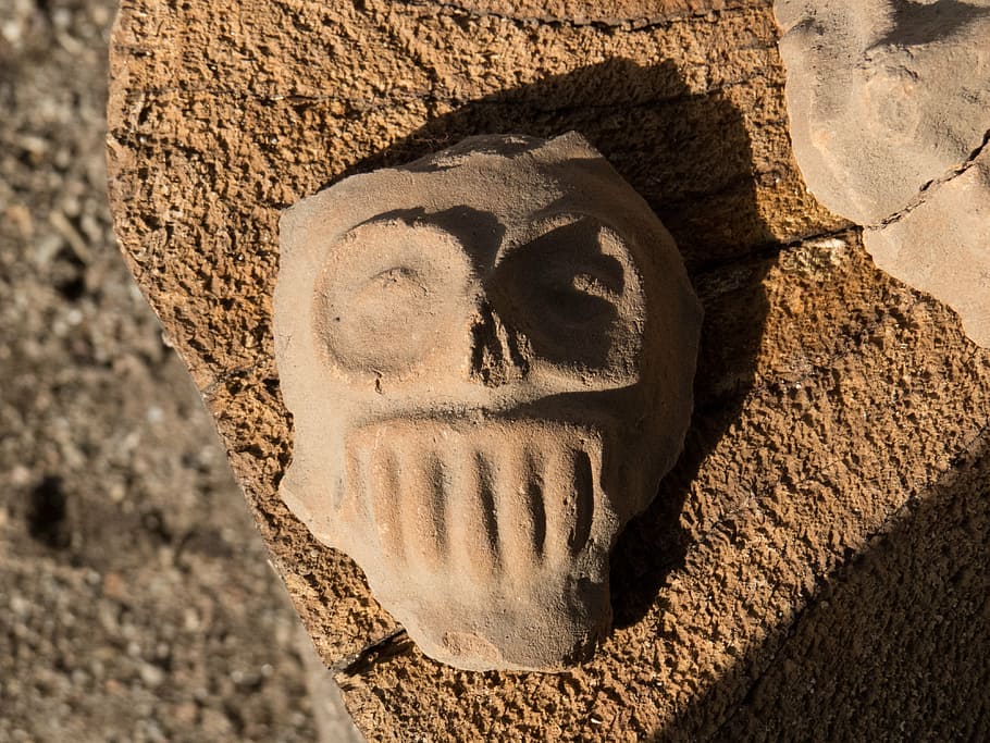 mud, earth, mexico, face, skull, death, sunlight, no people HD wallpaper