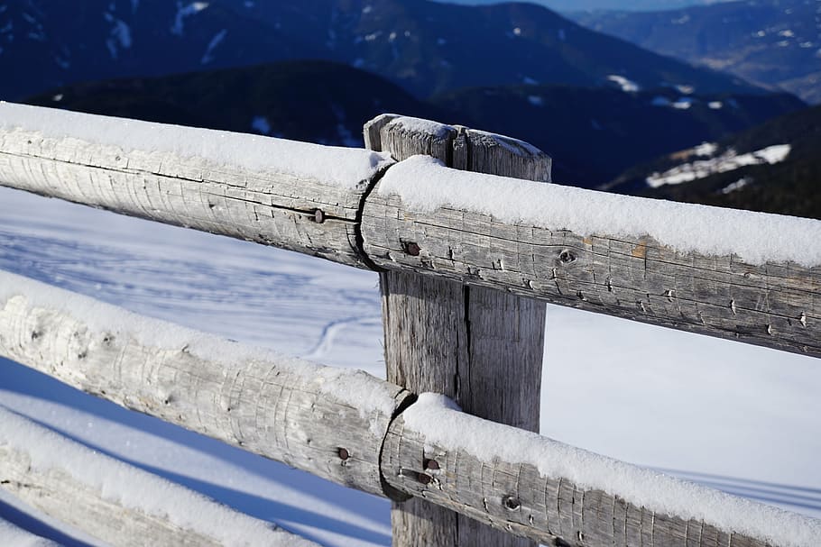fence, snow, snowy, winter, cold, icy, barrier, blocked, wood - material HD wallpaper