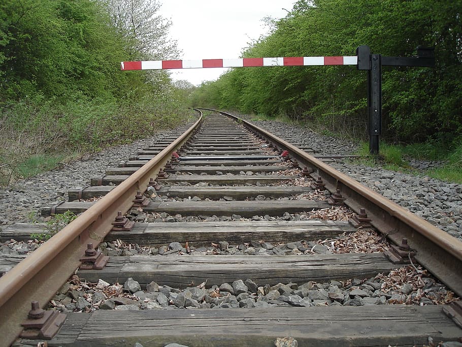 Gleise, Barriers, seemed, railroad Track, transportation, steel HD wallpaper