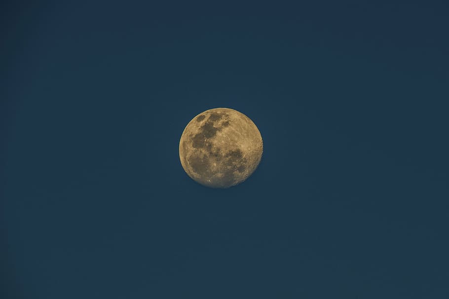 full moon on clear sky, nature, landscape, dark, night, astronomy HD wallpaper