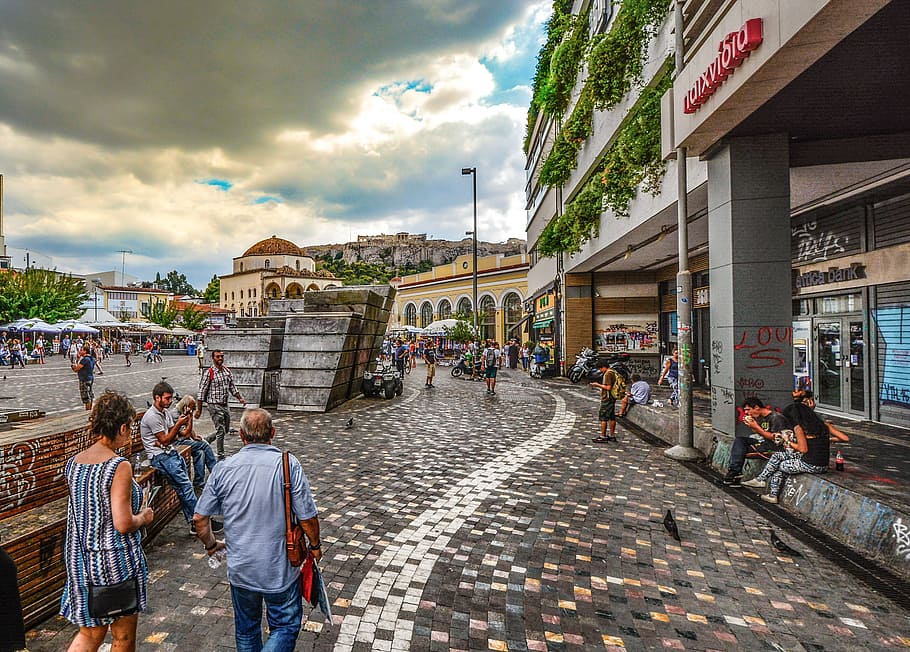 Athens, Square, Greece, Travel, City, urban, plaka, monastiraki HD wallpaper