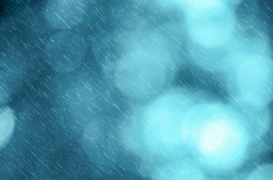 rain drops, snow, background, storm, effect, fall, winter, blue, HD wallpaper