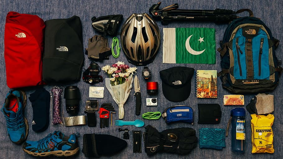 assorted-color-and-type items, untitled, unlike, ever, backpack HD wallpaper