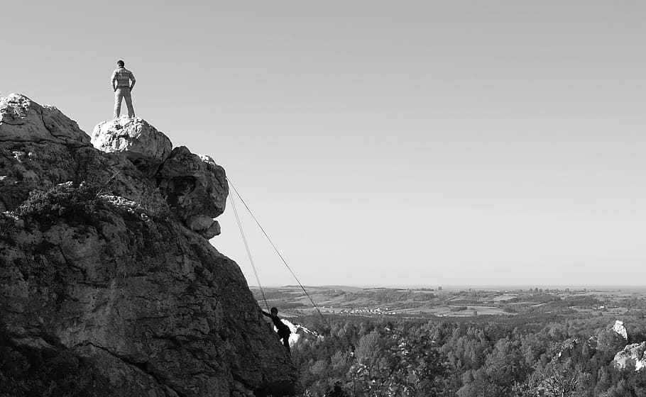 Winner, Mountains, climbing, adults only, outdoors, day, landscape HD wallpaper