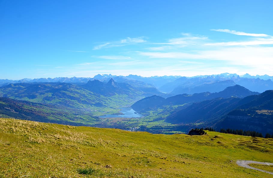 mountains, foresight, alpine, switzerland, rigi, lauerzersee HD wallpaper