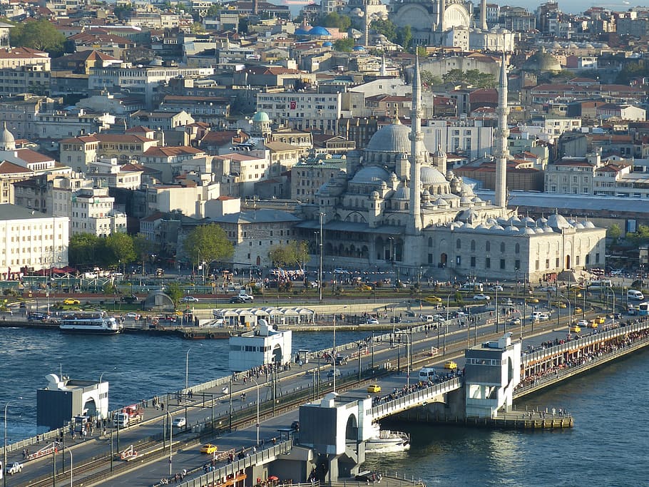 white dome building surrounded by buildings, istanbul, turkey HD wallpaper