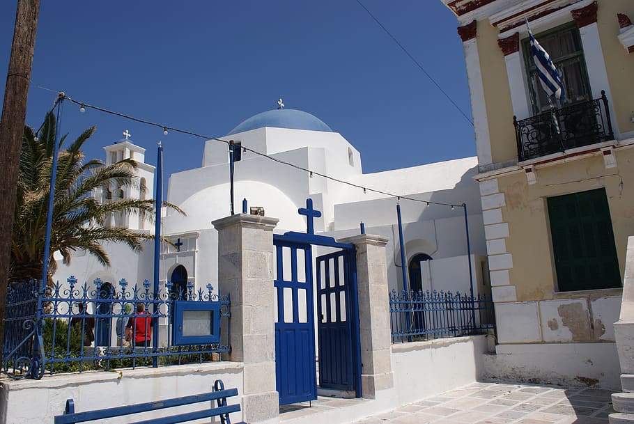 church, greece, cross, cyclades, aegean, serifos, architecture, HD wallpaper