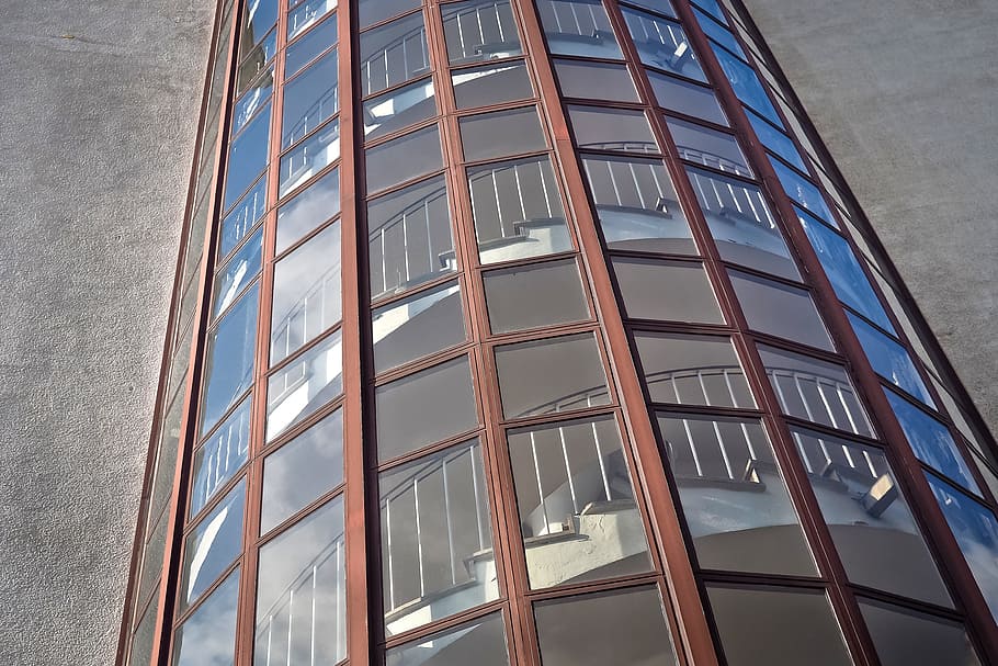 Architecture, Glass, Building, Window, facade, stairs, staircase HD wallpaper