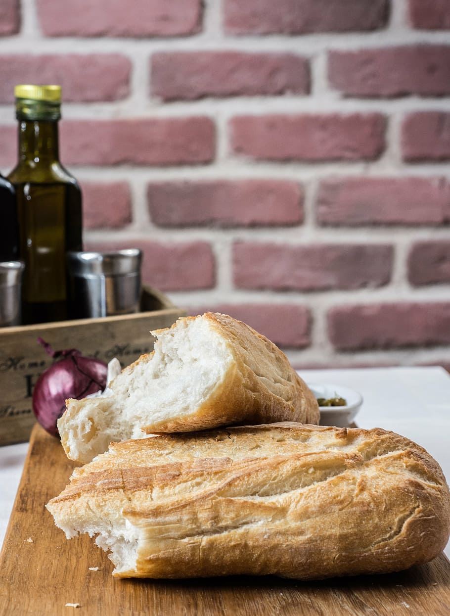 bread, bakery, food, wheat, flour, pastry, breakfast, white HD wallpaper