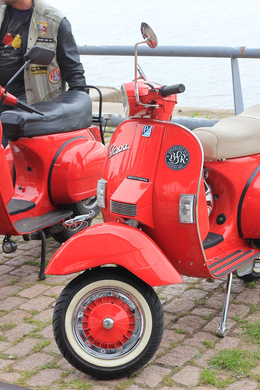 motorcycle, red, engineering, scooter, mode of transportation HD wallpaper