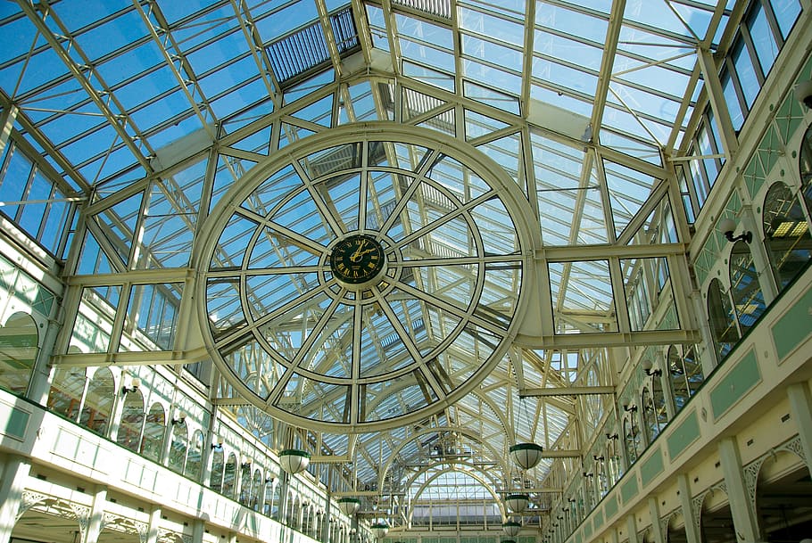 white and black analog wall clock, dublin, canopy, pendulum HD wallpaper