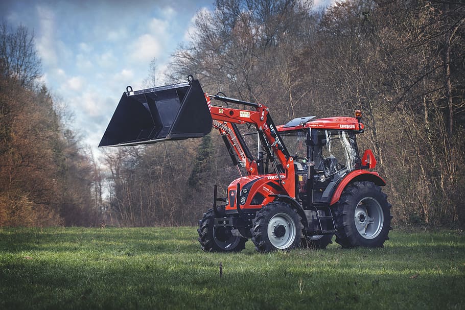 machine, tractor, industry, equipment, agriculture, grass, land HD wallpaper