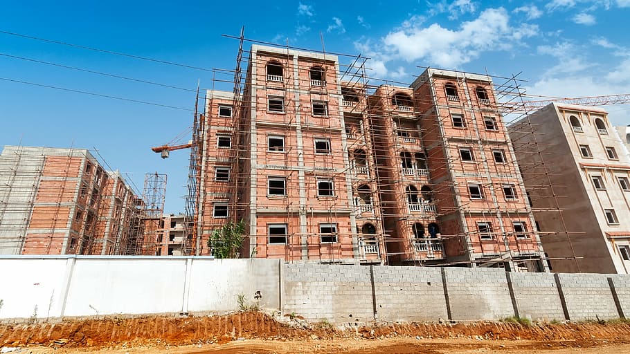 build, skyscraper, alger, site, construction, construction work HD wallpaper
