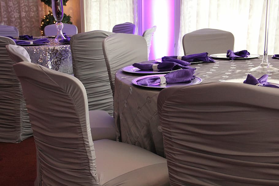 photograph of formal table dining arrangement, reserved, wedding HD wallpaper