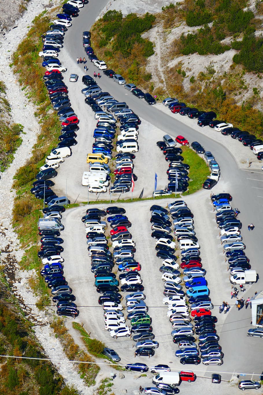 park, parking, crowded, full, alternate space, vehicles, pkw HD wallpaper