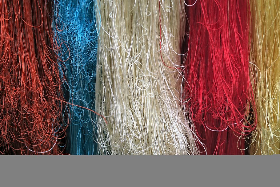 silk yarn, weaving, red, multi colored, close-up, no people HD wallpaper