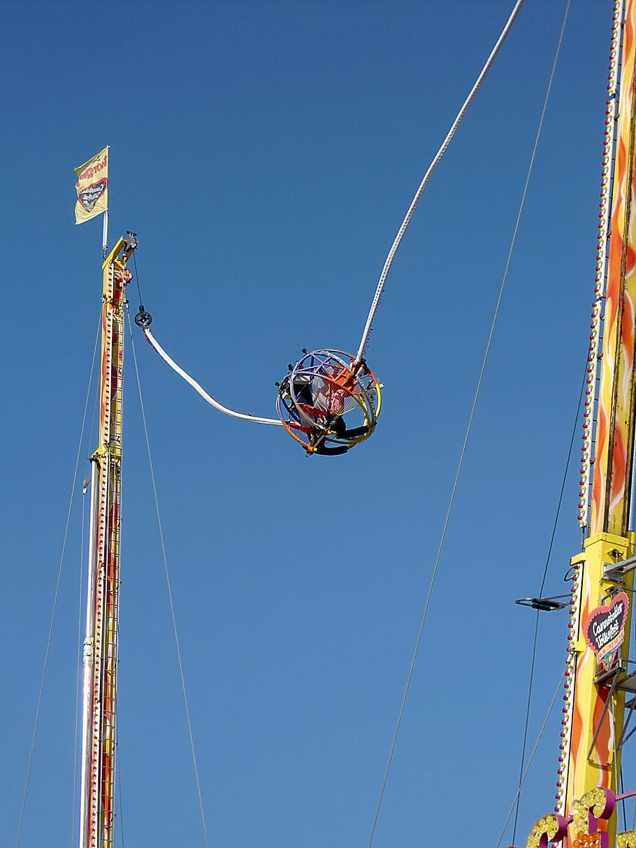 bungee system, spin, fairground, oktoberfest, folk festival HD wallpaper