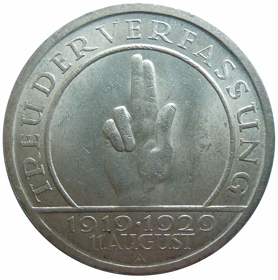 Reichsmark, Hindenburg, Weimar Republic, coin, money, numismatics