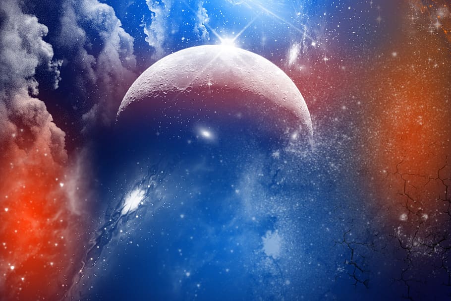 sphere, moon, planet, surface, sky, nature, space, no people HD wallpaper