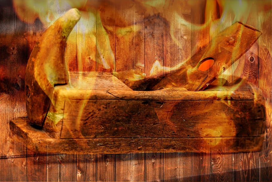 planer, wood, fire, flame, wood - Material, no people, close-up HD wallpaper