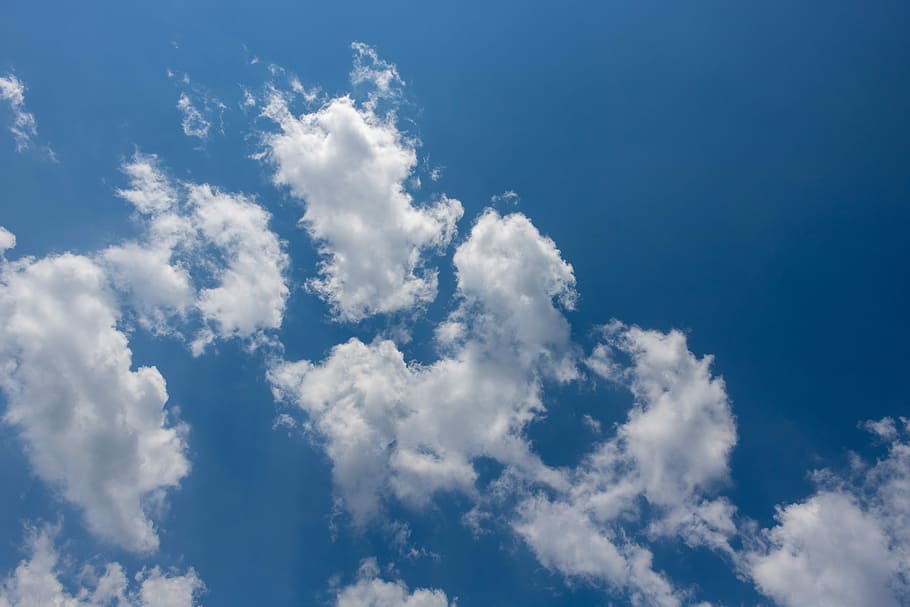 white clouds under blue skies, sky, blue sky clouds, cloudscape HD wallpaper