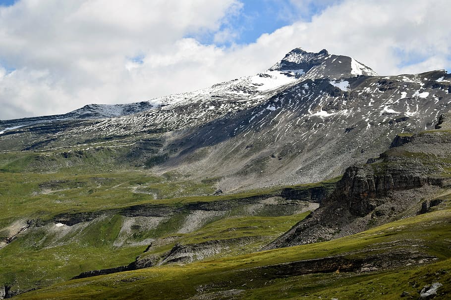mountains, alpine, nature, hiking, glockner road, austria, sky HD wallpaper