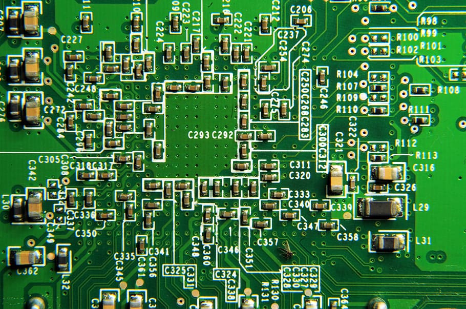 electronics, computer, circuits, technology, green color, circuit board HD wallpaper