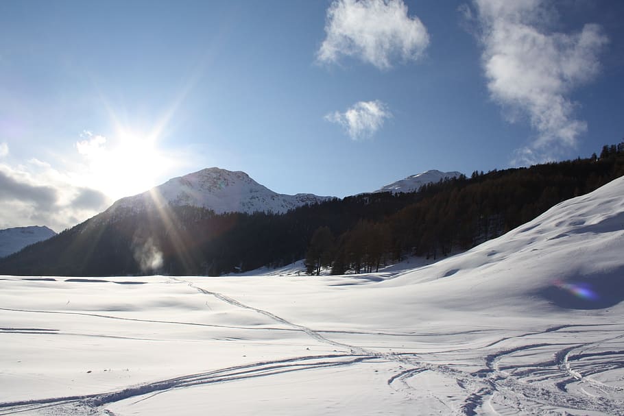 snow, mountain, winter, landscape, panorama, snowy, nature, HD wallpaper