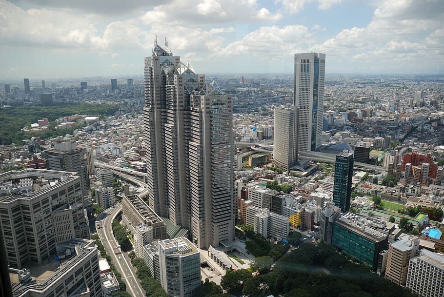 aerial view of high-rise buildings during daytime, city, skyscraper, HD wallpaper