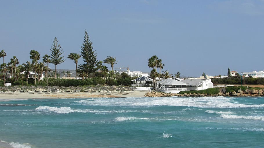 Beach, Resort, Sand, Cyprus, Ayia Napa, water, sea, scenics HD wallpaper