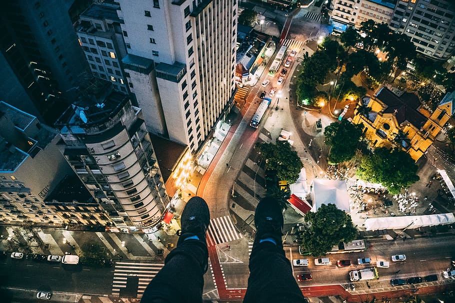 top, aerial, view, building, infrastructure, church, trees HD wallpaper