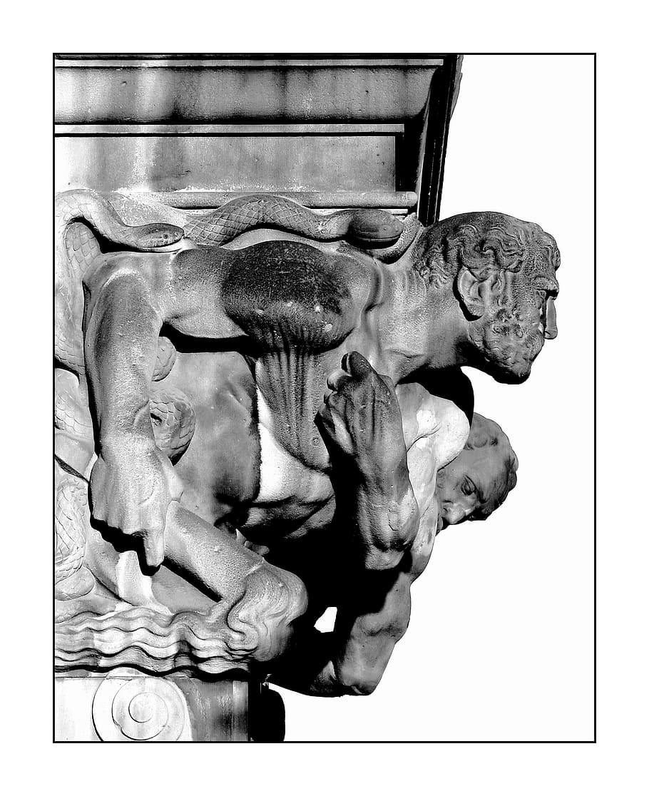 gargoyle, statue, figure, sculpture, head, stone figure, art, HD wallpaper