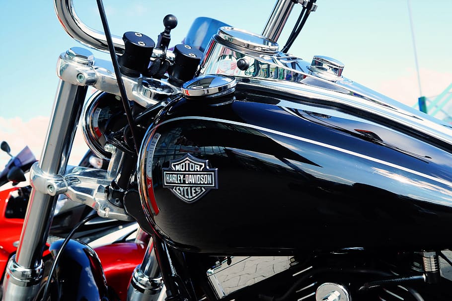 black Harley-Davidson chopper motorcycle, harley davidson, historically, HD wallpaper