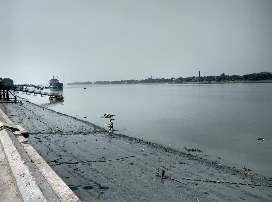 budgebudge ferry ghut, kolkata, budge budge, water, sky, day HD wallpaper