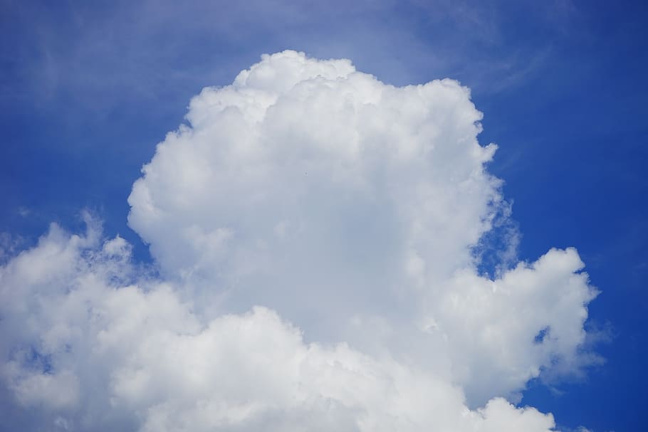 clouds, cloud formation, sky, white, blue, cumulus, clouds form HD wallpaper