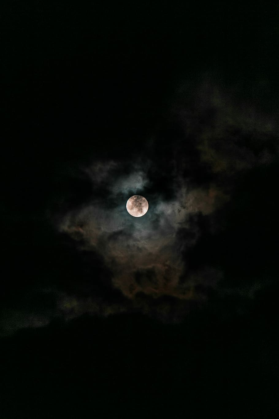 moon covered with clouds at nighttime, full moon, sky, dark, cloud - sky HD wallpaper