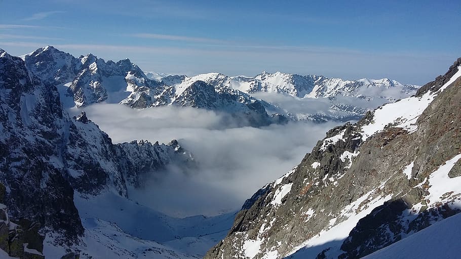 Tatry, Winter, Sun, snow, mountain, cold temperature, nature HD wallpaper