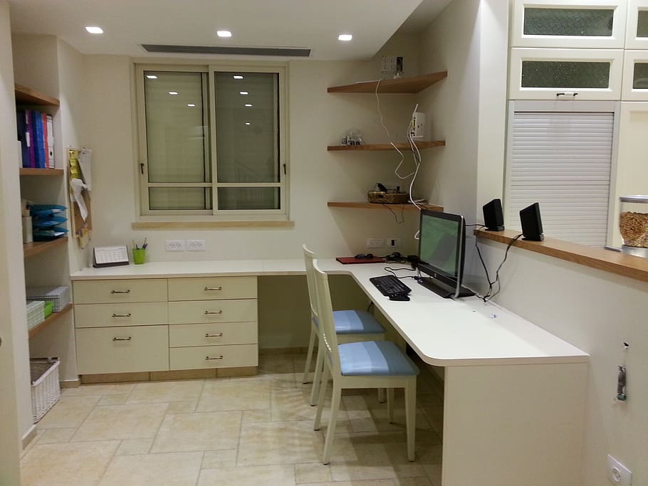 desk, table, work, workplace, space, design, computer, interior HD wallpaper