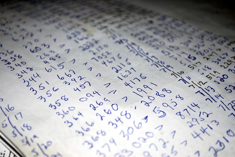 white printer paper, Numbers, Cipher, Calculation, List, tabulation HD wallpaper