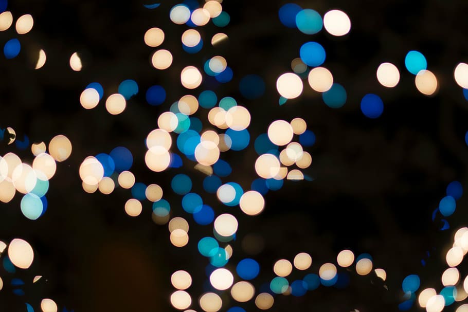 Bokeh photography, lights, night, dark, christmas, holiday HD wallpaper
