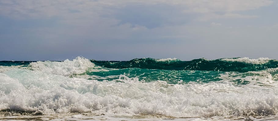 Wave, Smashing, Foam, Spray, Sea, Nature, wind, power, splash HD wallpaper