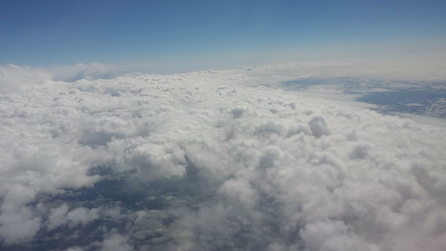clouds, sky, blue, above the clouds, air, plane, flight, cloud - sky HD wallpaper