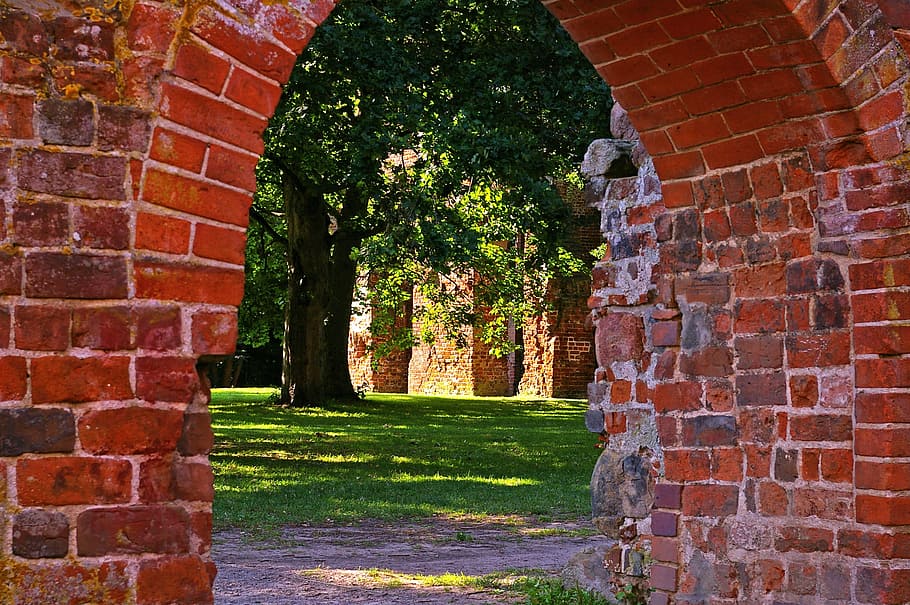 wall, city wall, eldena, greifswald, monastery ruins, background HD wallpaper