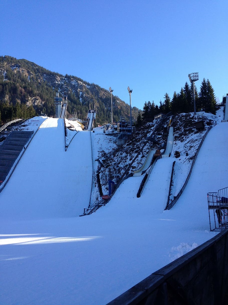 ski jump, hill, ski sport, bad mitterndorf, ski jumping, winter, HD wallpaper