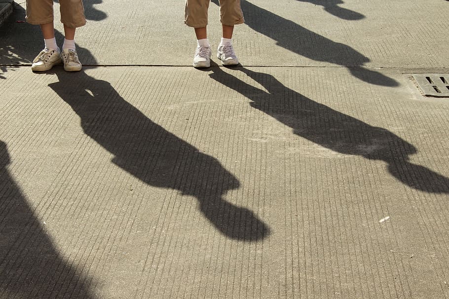 Shoes, Playground, Kids, on the playground, shadow, walking, HD wallpaper