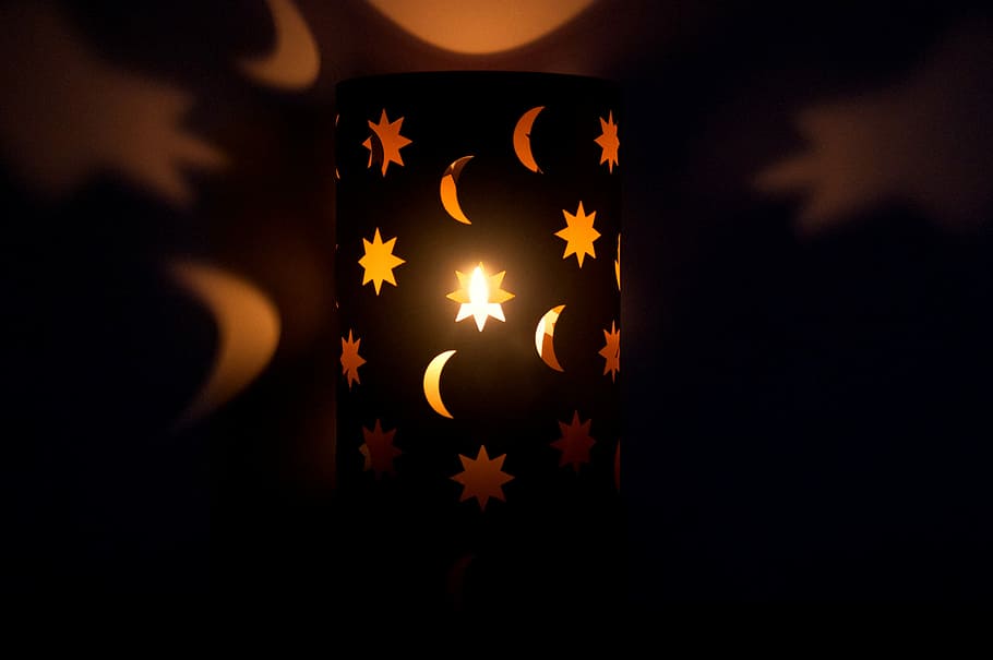 shallow focus photography of shadow lamp, black table lamp, light HD wallpaper