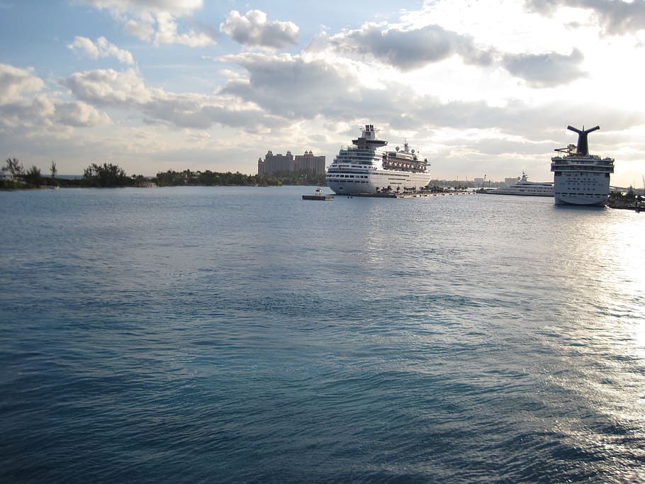 cruise ships, port, dock, cruising, florida, travel, vacation, HD wallpaper