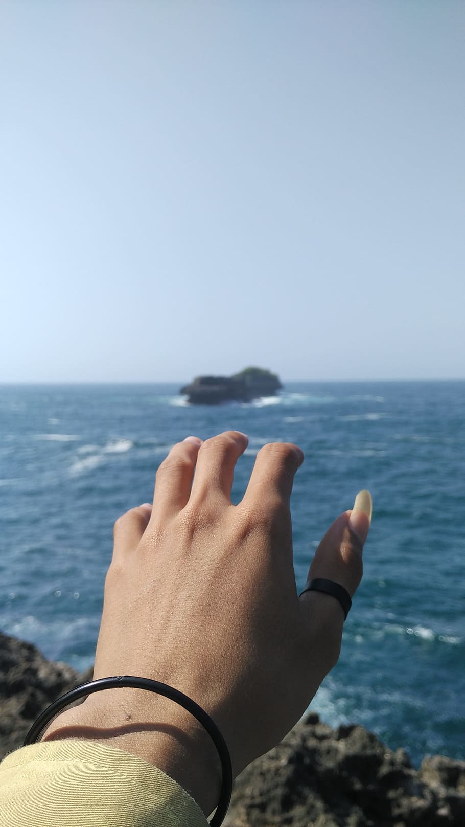 island, malang, indonesian, sea, human body part, water, human hand